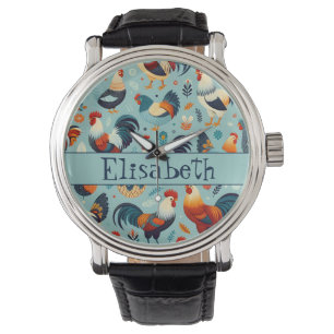 Reloj De Pulsera Personalización del diseño de gallos y gallos