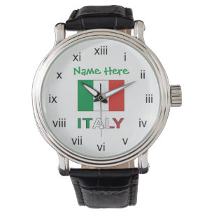 Reloj De Pulsera Personalización verde de la bandera italiana e Ita