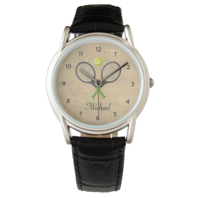Reloj De Pulsera Personalizada la veleta de racquet de tenis de mod (Anverso)