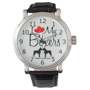 Reloj De Pulsera Personalizado Amo Mis Dos Boxeadores Ver