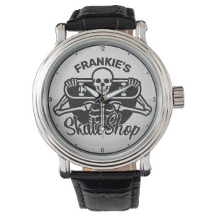Reloj De Pulsera Personalizado AÑADIR NOMBRE Skull Skateboard Skate