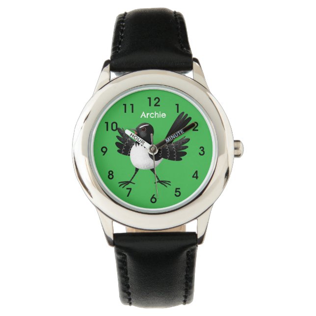 Reloj De Pulsera Personalizado australiano Willie Wagtail (Anverso)