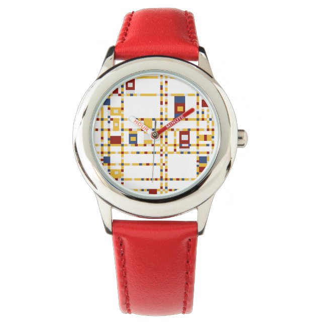 Reloj De Pulsera Personalizado Bezel con números rojos (Anverso)