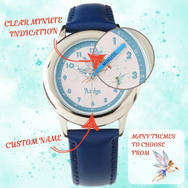 Reloj De Pulsera Personalizado Blue Elegant Hada Aprender Niños del (Subido por el creador)