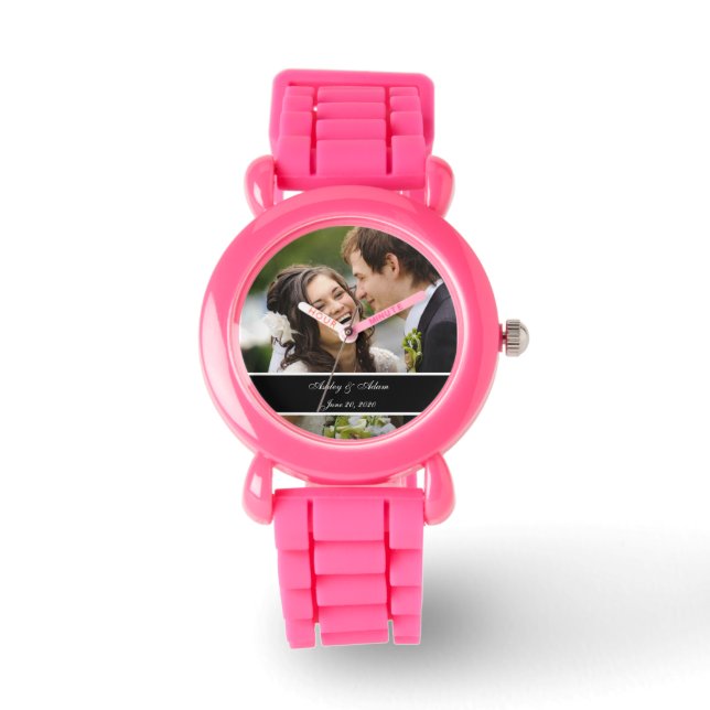 Reloj De Pulsera Personalizado Boda personalizado foto Keepsake (Anverso)