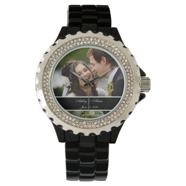 Reloj De Pulsera Personalizado Boda personalizado foto Keepsake (Anverso)