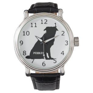 Reloj De Pulsera PERSONALIZADO Border Collie Dog Silhouette