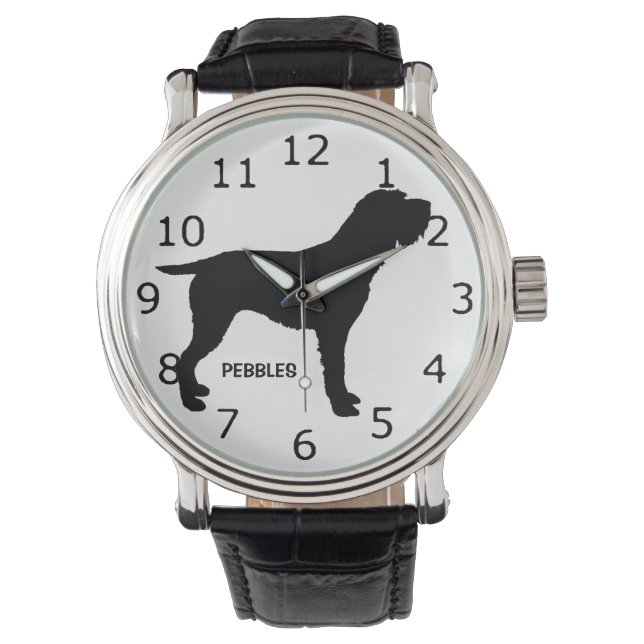 Reloj De Pulsera PERSONALIZADO Cableado Apuntando Silueta De Perro  (Anverso)
