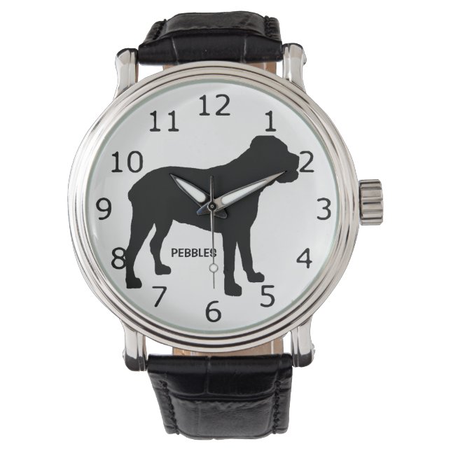 Reloj De Pulsera PERSONALIZADO Cane Corso Dog Silhouette (Anverso)