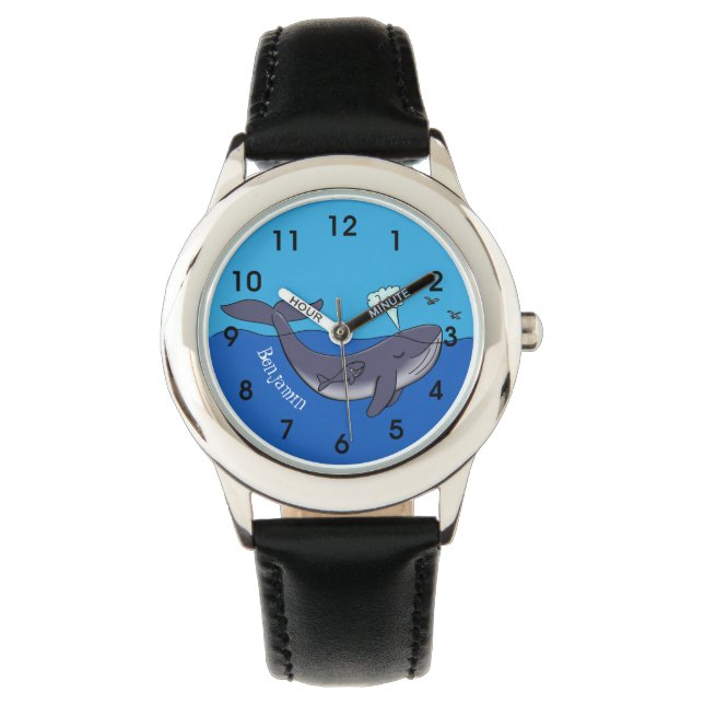 Reloj De Pulsera Personalizado caprichoso de ballenas y terneros (Anverso)