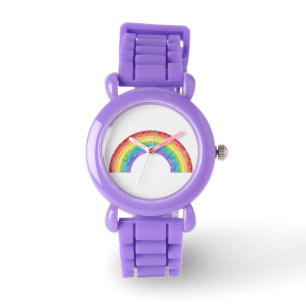 RELOJ DE PULSERA PERSONALIZADO CHALKBOARD RAINBOW WATCH RED SPARKLE