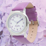 Reloj De Pulsera Personalizado Chica Nombre Acero inoxidable Correa<br><div class="desc">Personalizado Chica Nombre Robo Acero Inoxidable Púrpura Pistola Guardia Infantil.</div>