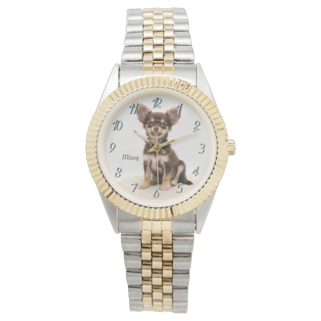 Reloj De Pulsera Personalizado Chihuahua Watch (añadir un nombre) 3 (Anverso)