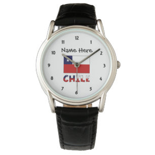 Reloj De Pulsera Personalizado Chile y Bandera Chilena