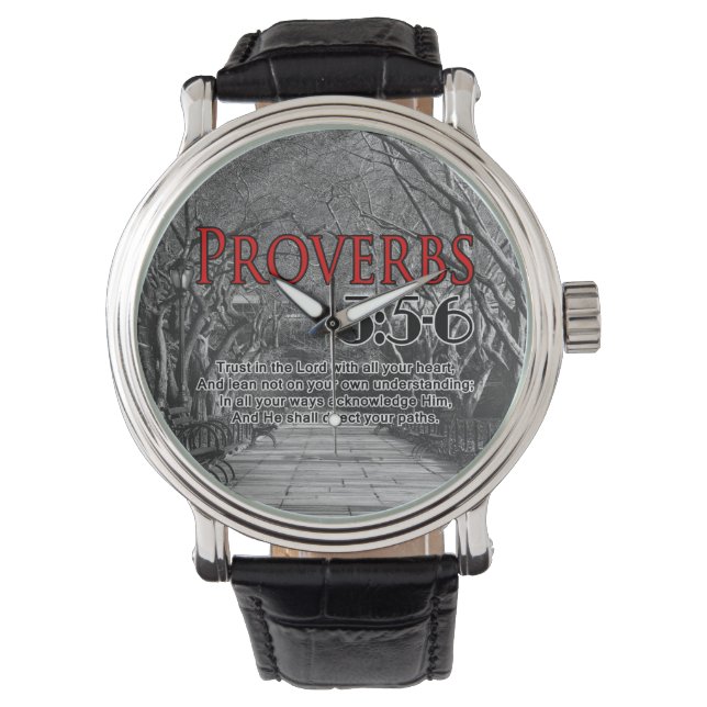 RELOJ DE PULSERA PERSONALIZADO CHRISTIAN BIBLIA VERSE PROVERBS 3:5- (Anverso)