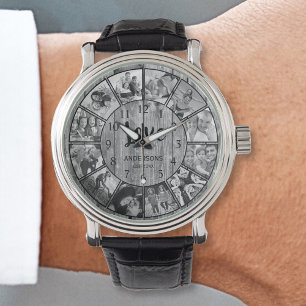 Reloj De Pulsera Personalizado Collage de fotos Rústico Farmhouse A