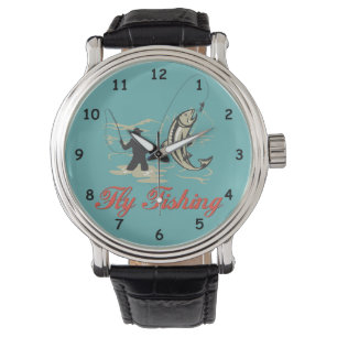 Reloj De Pulsera Personalizado colorido atrapando un pez, pescando 