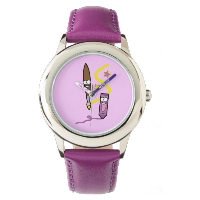 Reloj De Pulsera Personalizado Crayon y Pincel (Anverso)