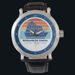 Reloj De Pulsera Personalizado Cruise Ship Ocean Liner Sunset Capta<br><div class="desc">Guay personalizado crucero reloj de pulsera para su reunión familiar o viaje de vacaciones de primavera a Bermudas,  Bahamas o el Caribe. Personalizar este lindo regocijo para un trabajador de la línea del océano o capitán de un barco.</div>