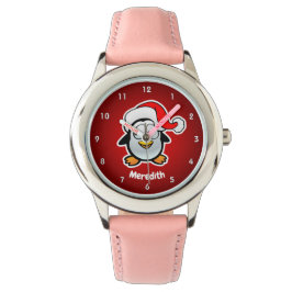 Reloj De Pulsera Personalizado Cute Santa Claus Penguin