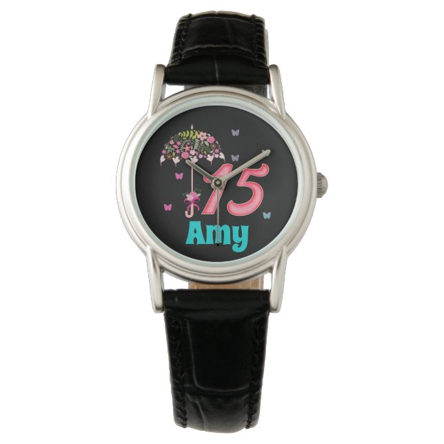 Reloj De Pulsera Personalizado de 15 años de Mi Quince (Anverso)