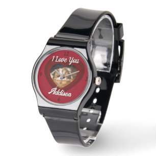 Reloj De Pulsera Personalizado de amor de San Valentín perro de cor