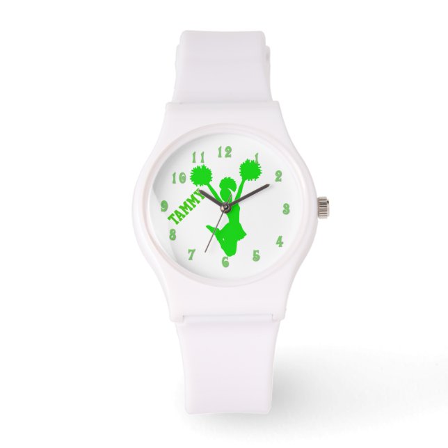 Reloj De Pulsera Personalizado de animador verde brillante Watch (Anverso)