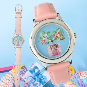 Reloj De Pulsera Personalizado de Animales Bebés Foto Niños Mirar R