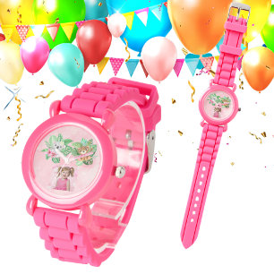 Reloj De Pulsera Personalizado de Animales Bebés Foto Niños Mirar R
