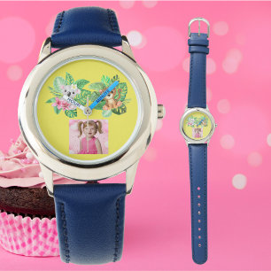 Reloj De Pulsera Personalizado de Animales Bebés Foto Niños Mirar R