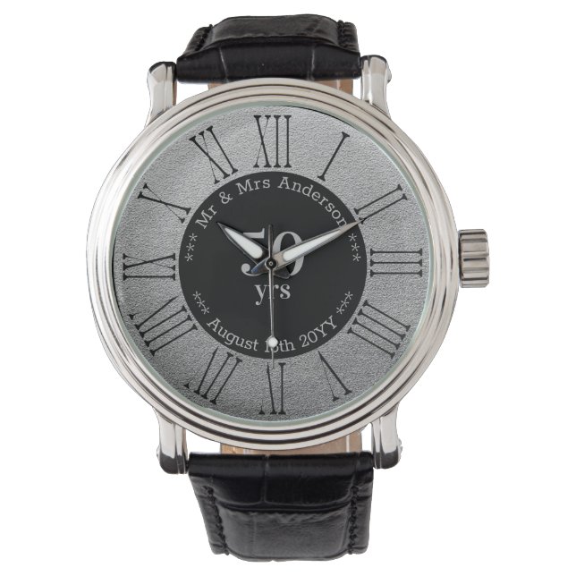 Reloj De Pulsera Personalizado de boda/Aniversario de Jubilación Ma (Anverso)