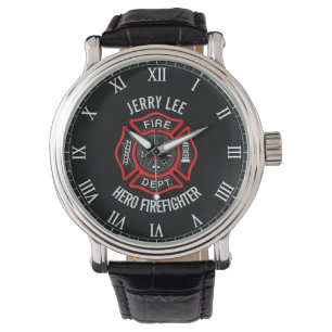 Reloj De Pulsera Personalizado de bomberos Nombre de texto personal