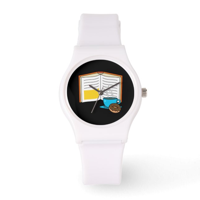 Reloj De Pulsera Personalizado de Café y Donut para Libros (Anverso)