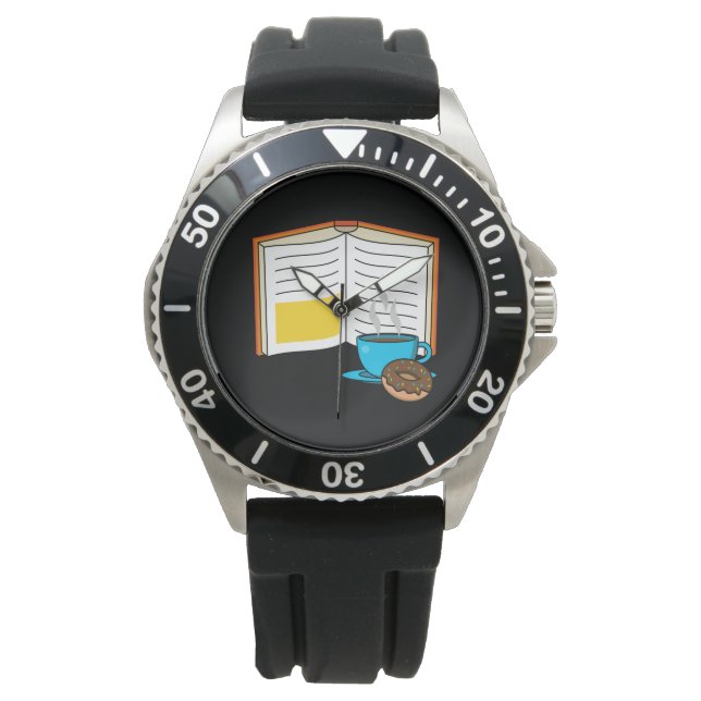 Reloj De Pulsera Personalizado de Café y Donut para Libros (Anverso)
