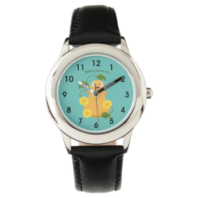 Reloj De Pulsera Personalizado de calabaza de calabaza de marihuana (Anverso)