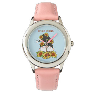 Reloj De Pulsera Personalizado de caracteres de gnomo de girasol de