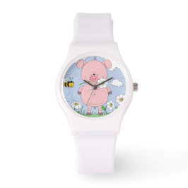 Reloj De Pulsera Personalizado de cerdo gracioso