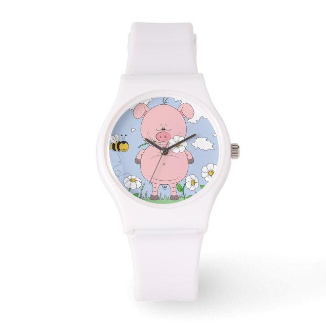 Reloj De Pulsera Personalizado de cerdo gracioso (Anverso)