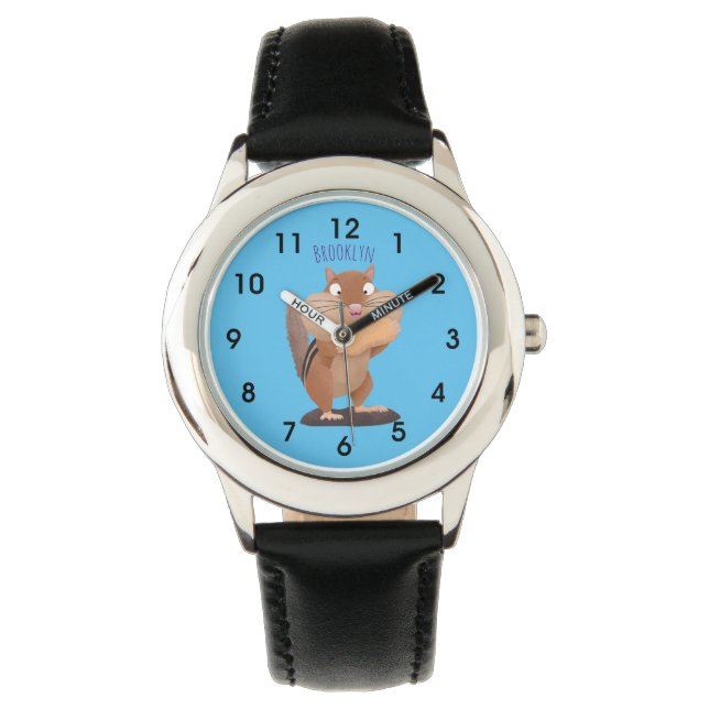 Reloj De Pulsera Personalizado de chipmunk de grandes mejillas grac (Anverso)