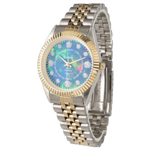 Reloj De Pulsera Personalizado de diamantes Opal de Júpiter Blue Fi