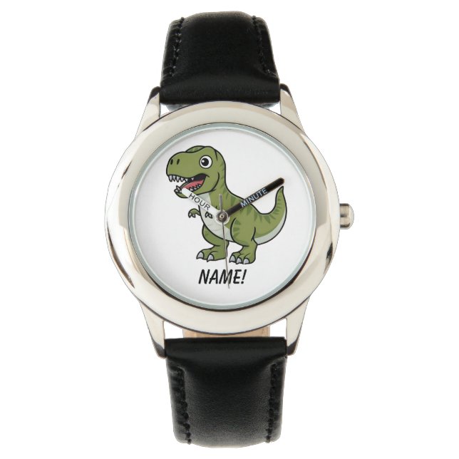 Reloj De Pulsera Personalizado de dinosaurio divertido prehistórico (Anverso)