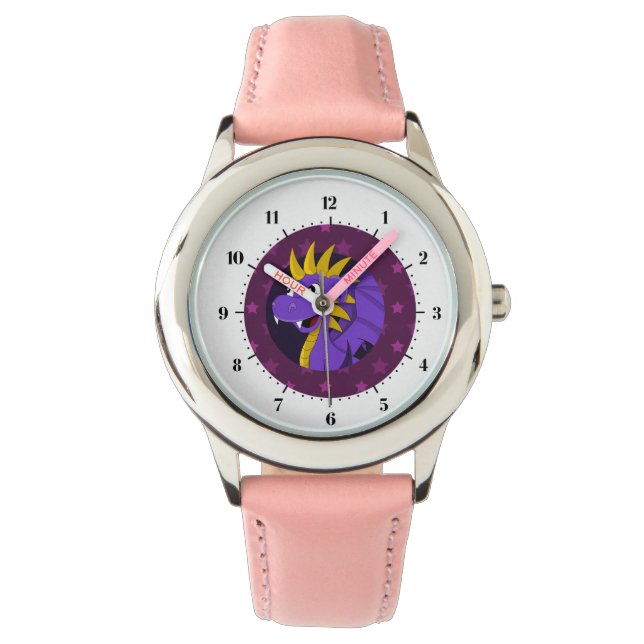 Reloj De Pulsera Personalizado de dragón morado (Anverso)