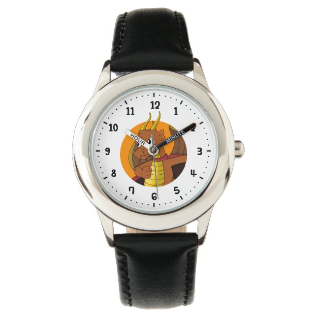 Reloj De Pulsera personalizado de dragón naranja (Anverso)