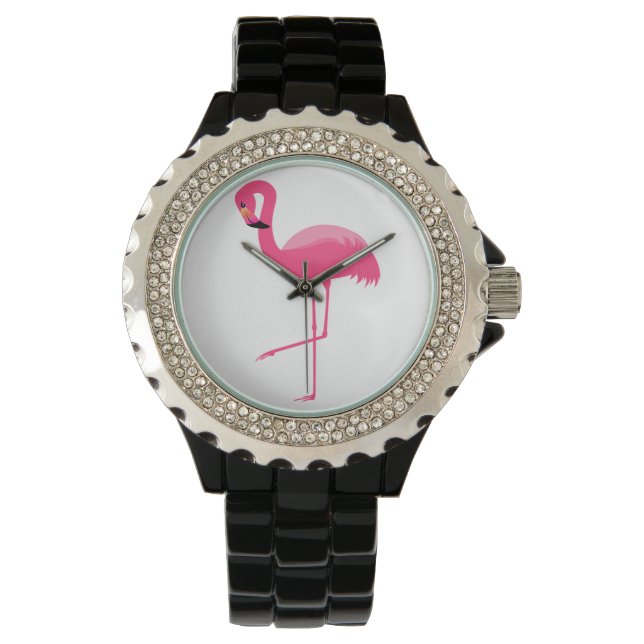 RELOJ DE PULSERA PERSONALIZADO DE FLAMINGO CLÁSICO BLACK WATCH (Anverso)