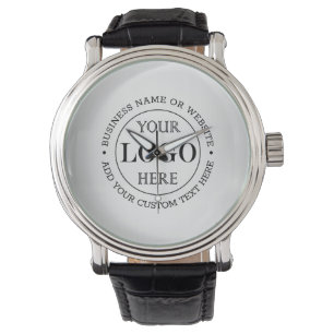 Reloj De Pulsera Personalizado de fondo gris borroso logotipo comer