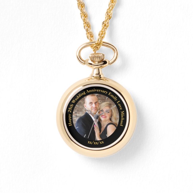 Reloj De Pulsera Personalizado de foto de aniversario Boda personal (Anverso)