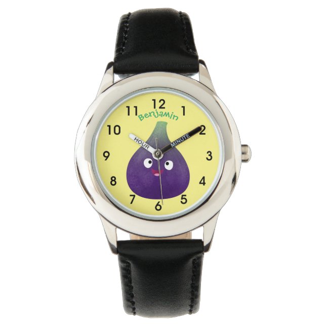 Reloj De Pulsera Personalizado de fruta púrpura feliz (Anverso)