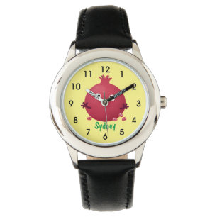 Reloj De Pulsera Personalizado de frutas pomegranadas alegres