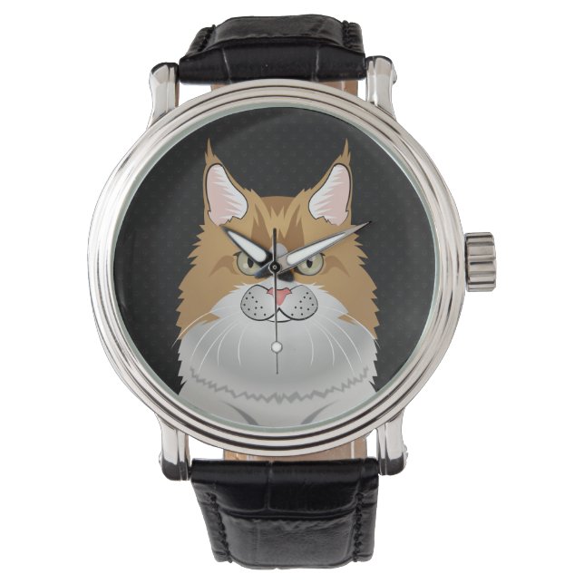 Reloj De Pulsera Personalizado de gato Maine Coon (luz) (Anverso)