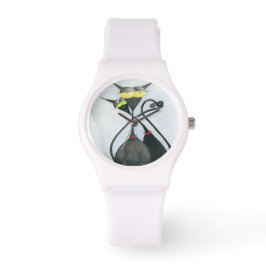 Reloj De Pulsera Personalizado de gato negro y gris